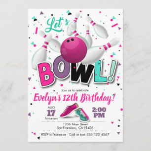 Girl Bowling Party Uitnodiging voor Bowling Party