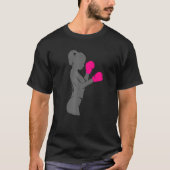 Girl Boxer Woman Boxing Hot Pink Boxing-handschoen T-shirt (Voorkant)