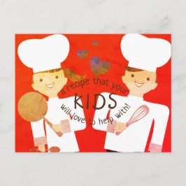 Girl Boy Chefs kinder kookreceptenkaart Briefkaart