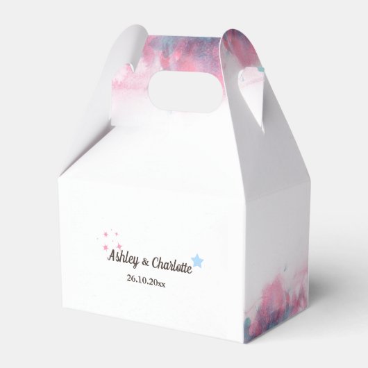 Girl Boy Twins Baby shower Favoriet Box Bedankdoosjes (Achterkant)