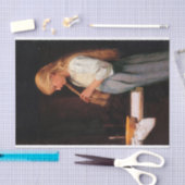 Girl Braiding Hair door Albert Anker Tissuepapier (Craft)