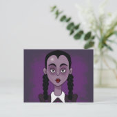 GIRL BRAIDS GOTHIC EMO ART Briefkaarten (Staand voorkant)