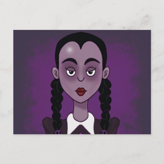 GIRL BRAIDS GOTHIC EMO ART Briefkaarten (Voorkant)