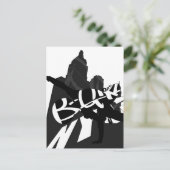 Girl Break Dancer NYC Silhouette Briefkaart (Staand voorkant)
