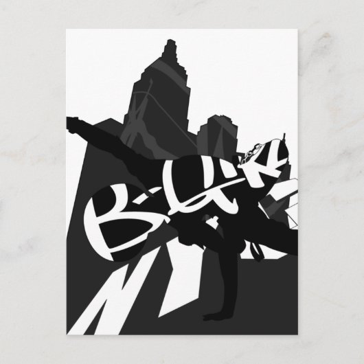Girl Break Dancer NYC Silhouette Briefkaart (Voorkant)