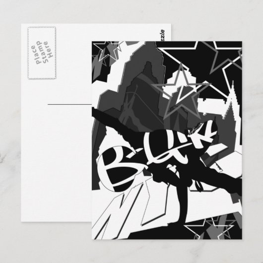 Girl Break Dancer Silhouette Briefkaart (Voorkant / Achterkant)