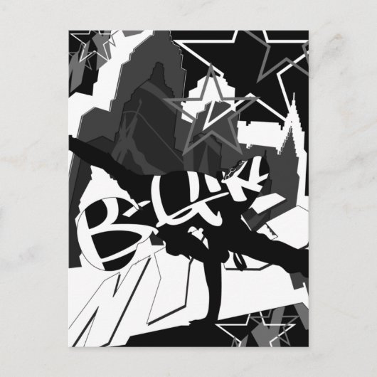 Girl Break Dancer Silhouette Briefkaart (Voorkant)
