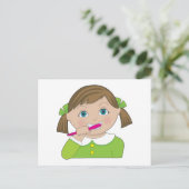 Girl Brushing Teeth Briefkaart (Staand voorkant)