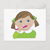 Girl Brushing Teeth Briefkaart (Voorkant)