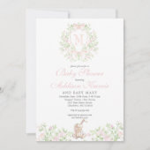 Girl Bunny Baby shower invitation Kaart (Voorkant)