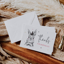 Girl Bunny Birthday Bedankt voor je kaartje