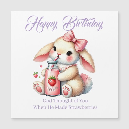 Girl Bunny Christian Greeting Card (Voorkant)