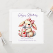 Girl Bunny Christian Greeting Card Kaart (Voorkant / Achterkant in situ)