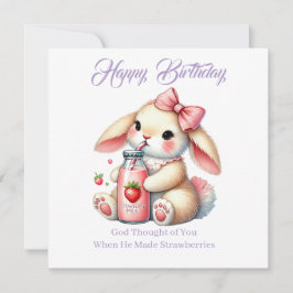 Girl Bunny Christian Greeting Card Kaart