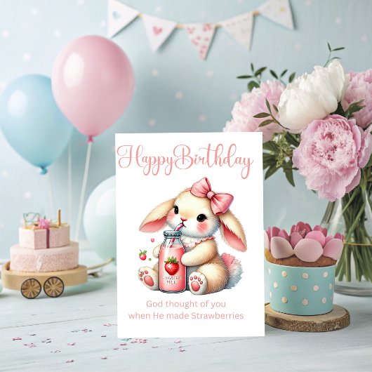Girl Bunny Christian Greeting Card Kaart