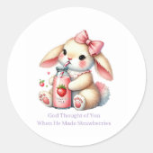 Girl Bunny Christian Round Stickers (Voorkant)