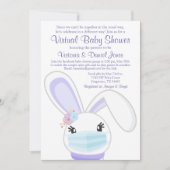 Girl Bunny Mask Mail Virtual Baby shower Kaart (Voorkant)