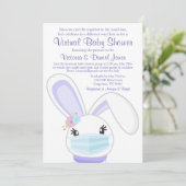 Girl Bunny Mask Mail Virtual Baby shower Kaart (Staand voorkant)