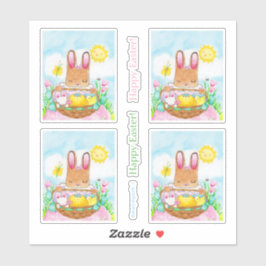 Girl Bunny met Sticker uit mandje