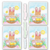 Girl Bunny met Sticker uit mandje (Voorkant)