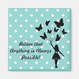 Girl Butterfly-ballonnen Dream Motivation Simple Magneet