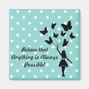 Girl Butterfly-ballonnen Dream Motivation Simple Magneet