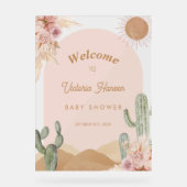 Girl Cactus Desert Baby Shower Southwestern Acryl Bord (Voorkant)