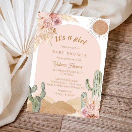 Girl Cactus Desert Baby Shower Southwestern Kaart
