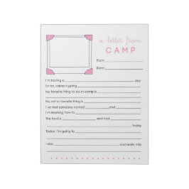 Girl Camp Stationery Letter uit Camp Notitieblok
