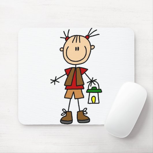 Girl Camper met Lantaarn Mousepad Muismat (Met muis)