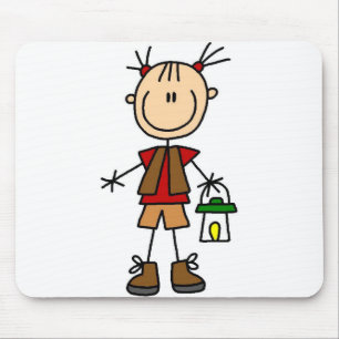 Girl Camper met Lantaarn Mousepad Muismat