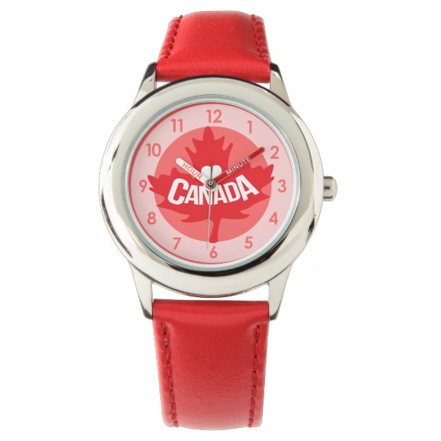 Girl Canada leaf hartlijntje Horloge (Voorkant)