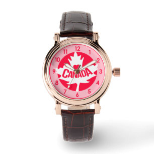 Girl Canada leaf hartlijntje Horloge