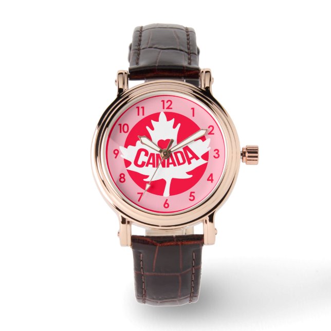 Girl Canada leaf hartlijntje Horloge (Voorkant)