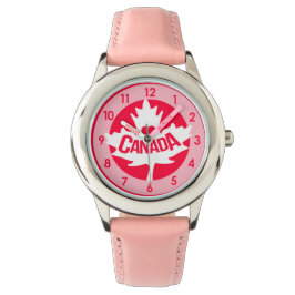 Girl Canada leaf hartlijntje Horloge