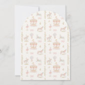 Girl Carousel Fairytale Cream Arch Birthday Party Kaart (Achterkant)