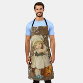 Girl Carving Apple Halloween Schort (Gedragen)