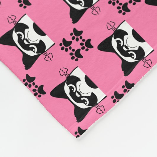 Girl Cat Feline Lovers Oreders Pet Fleece Deken (Hoek)