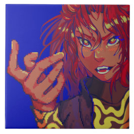 Girl changing pixelart tegeltje