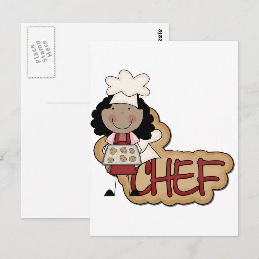 Girl Chef African American Tshirts en Gifts Briefkaart (Voorkant / Achterkant)