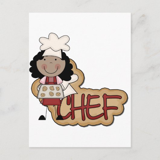 Girl Chef African American Tshirts en Gifts Briefkaart (Voorkant)