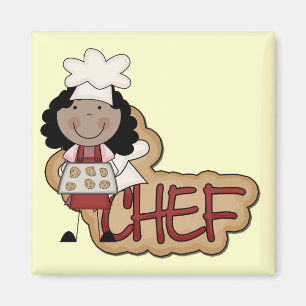 Girl Chef African American Tshirts en Gifts Magneet
