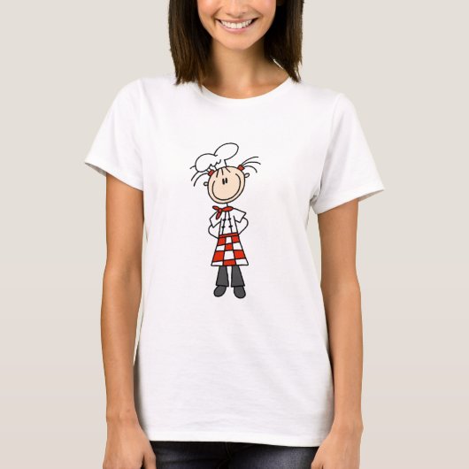 Girl Chef Stick Figuur Tshirts en cadeaus (Voorkant)