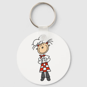 Girl Chef Stick Figuur Tshirts en Gifts Sleutelhanger