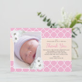 Girl Christening/Baptism Hartelijk dank Bedankkaart (Staand voorkant)