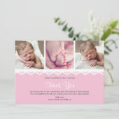 Girl Christening/Baptism Hartelijk dank Bedankkaart (Staand voorkant)