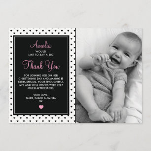 Girl Christening/Baptism Hartelijk dank Bedankkaart
