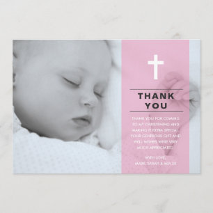 Girl Christening/Baptism Hartelijk dank Bedankkaart