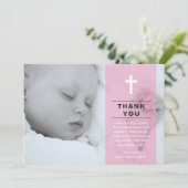 Girl Christening/Baptism Hartelijk dank Bedankkaart (Staand voorkant)