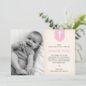 Girl Christening/Baptism Hartelijk dank Bedankkaart (Staand voorkant)